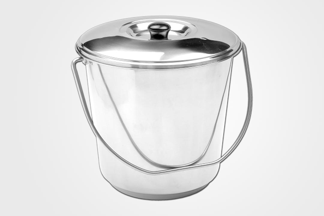 Bucket with Cover - Stainless Steel
